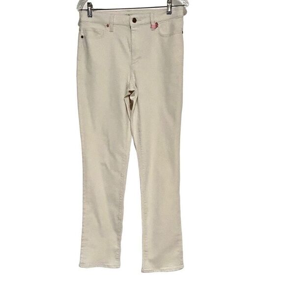 Lands' End Jeans Women's Size 10 White Cotton Blend Mid Rise Straight Leg - Picture 7 of 11